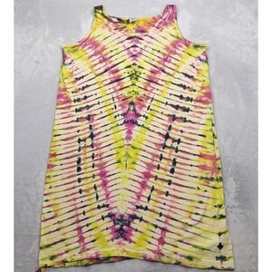 Vintage Single Stitch Shirt Men Large Tall Tank‎ Top Tie Dyed Trippy Psychedelic